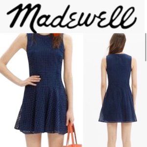 Madewell Eyelet Sunshade Navy Mini Dress Size 2